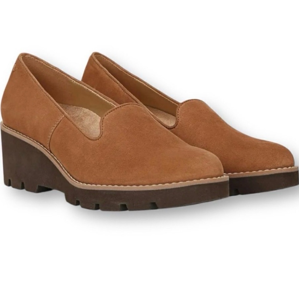 Vionic Willa Water Repellent Women's Toffee Suede Wedges